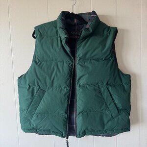 Eddie Bauer Puffer Vest Men’s Large Green Quilted Insulated Outdoor Layering Ves